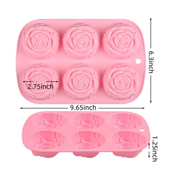 Silicone Flower Molds for Baking and Crafts - Set of 2