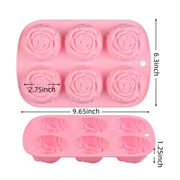 Silicone Flower Molds for Baking and Crafts - Set of 2