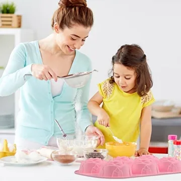 Silicone Flower Molds for Baking and Crafts - Set of 2