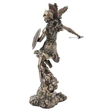 Veronese Design 9 1/4 Inch Greek Goddess Athena Holding Spear and Shield Cold Cast Resin Bronze Finish Statue Home Decor