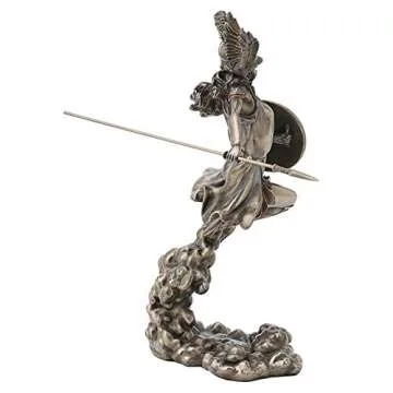 Veronese Design 9 1/4 Inch Greek Goddess Athena Holding Spear and Shield Cold Cast Resin Bronze Finish Statue Home Decor