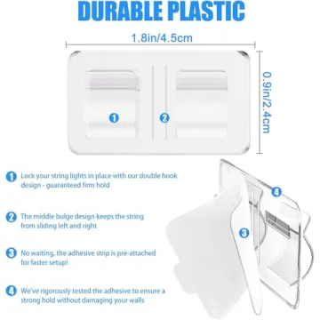 54 Heavy-Duty Outdoor String Light Clips for Easy Hanging