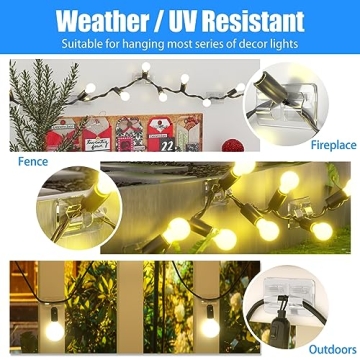 54 Heavy-Duty Outdoor String Light Clips for Easy Hanging