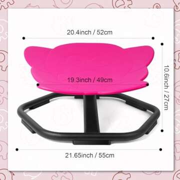 TERRAMUS Elephant Swivel Chair for Kids, 360° Spinning Seat, Toddler Sit and Spin Wobble Chair, Sen...