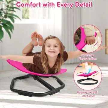 TERRAMUS Elephant Swivel Chair for Kids, 360° Spinning Seat, Toddler Sit and Spin Wobble Chair, Sensory Balance Toys, Autism ADHD Chairs, Play Equipment Relief Motion Sickness for Boys Girls (Pink)