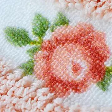 ABREEZE Rose Flower Area Rugs for Living Room Bedroom Non Slip Door Mat Ultra Soft Washable Rug Absorbent Bath Rug Floor Mat Carpet Kitchen Mat 17.71x49.21 Inch Pink