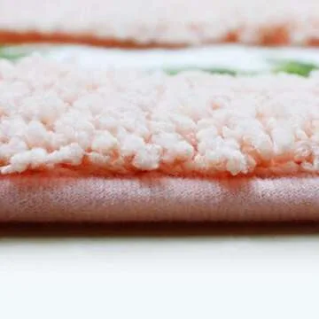 ABREEZE Rose Flower Area Rugs for Living Room Bedroom Non Slip Door Mat Ultra Soft Washable Rug Absorbent Bath Rug Floor Mat Carpet Kitchen Mat 17.71x49.21 Inch Pink