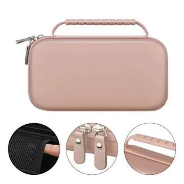 Canboc Hard Carrying Case for Halo Bolt Air 58830 mWh/Halo Bolt Air+ 55500 Portable Emergency Power, Car Jump Starter Charger Power Bank, Mesh Bag fit Jump Cables, AC Outlet, Charger, Rose Gold