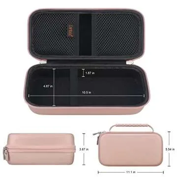 Canboc Hard Carrying Case for Halo Bolt Air 58830 mWh/Halo Bolt Air+ 55500 Portable Emergency Power, Car Jump Starter Charger Power Bank, Mesh Bag fit Jump Cables, AC Outlet, Charger, Rose Gold