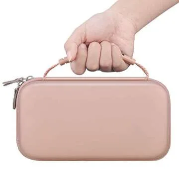 Canboc Hard Carrying Case for Halo Bolt Air 58830 mWh/Halo Bolt Air+ 55500 Portable Emergency Power, Car Jump Starter Charger Power Bank, Mesh Bag fit Jump Cables, AC Outlet, Charger, Rose Gold