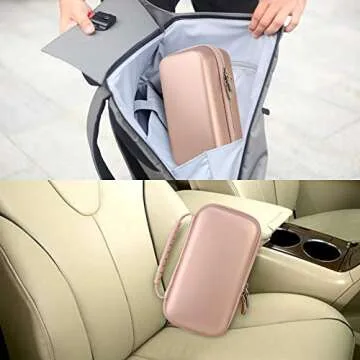 Canboc Hard Carrying Case for Halo Bolt Air 58830 mWh/Halo Bolt Air+ 55500 Portable Emergency Power, Car Jump Starter Charger Power Bank, Mesh Bag fit Jump Cables, AC Outlet, Charger, Rose Gold