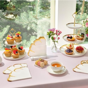 Stylish Pink & Gold Floral Paper Napkins for Events