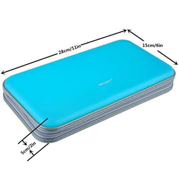 Wismart 72 Capacity Heavy Duty CD DVD Blu-ray Media Case Storage Holder Wallet (Skyblue)