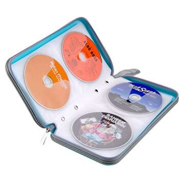 Wismart 72 CD DVD Blu-ray Organizer Holder - Skyblue