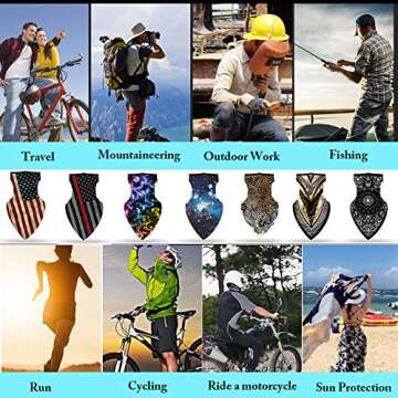 3 Pcs Bandana Face Covering Mask for Women - Leopard Ear Loops Neck Gaiters for Dust Wind Motorcycle Cycling Face Scarf