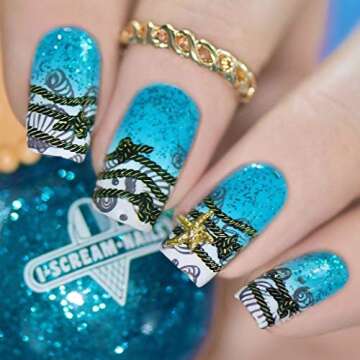 Whats Up Nails - Nautical Sea Stamping Plates 2 pack (B020, B038) for Nail Art Design