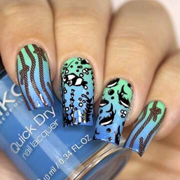 Whats Up Nails - Nautical Sea Stamping Plates 2 pack (B020, B038) for Nail Art Design