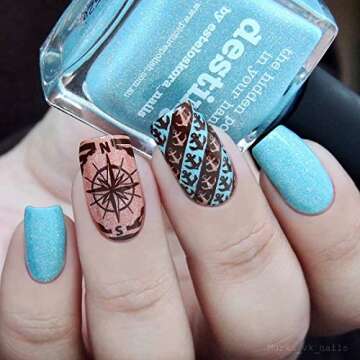 Whats Up Nails - Nautical Sea Stamping Plates 2 pack (B020, B038) for Nail Art Design