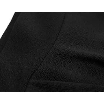 DJT Women's Basic Versatile Casual Stretchy Flared Pleated Mini Skater Skirt with Shorts Large Black