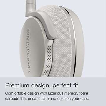 Bowers & Wilkins Px7 S2 Over-Ear Headphones - Advanced Noise Cancellation, Technical Fabrics, 30-Hour Battery Life, 15-Min Quick Charging, Grey