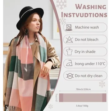 Oversized Plaid Scarf for Women - Warm & Stylish