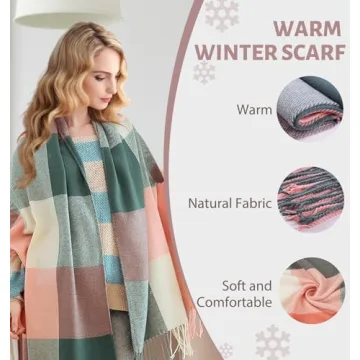 Oversized Plaid Scarf for Women - Warm & Stylish