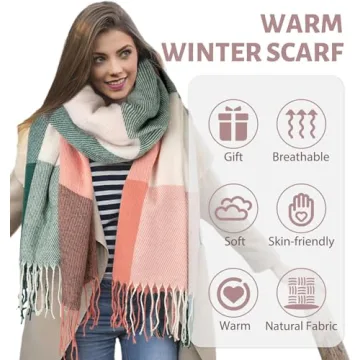 Oversized Plaid Scarf for Women - Warm & Stylish