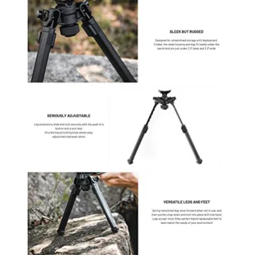 Magpul Rifle Bipod Gun Rest Lightweight Durable Black