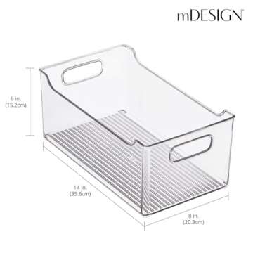 mDesign Clear Storage Organizer Bin for Kitchen & Pantry