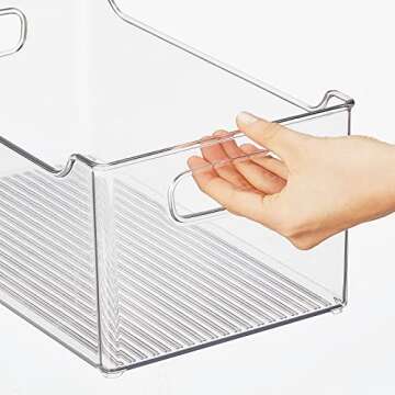 mDesign Clear Storage Organizer Bin for Kitchen & Pantry