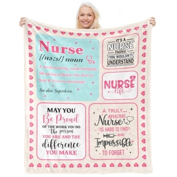 Nurse Gifts - Cozy 60x50 Blanket for Nurse Appreciation