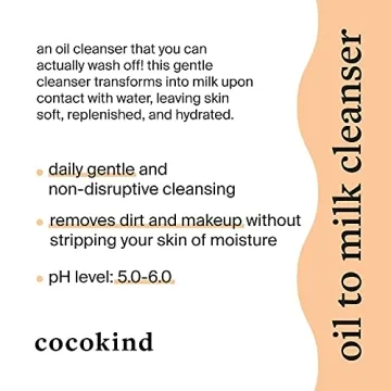 Cocokind Everyday Essentials, Oil to Milk Cleanser and Texture Smoothing Cream, Oil Cleanser and Face Moisturizer