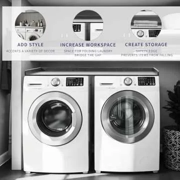 Stylish 54 Inch Washer Dryer Countertop for Laundry Room