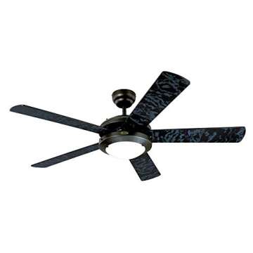 Westinghouse 7224200 Comet Indoor Ceiling Fan with Light, Matte Black