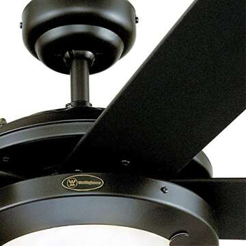 Westinghouse 7224200 Comet Indoor Ceiling Fan with Light, Matte Black