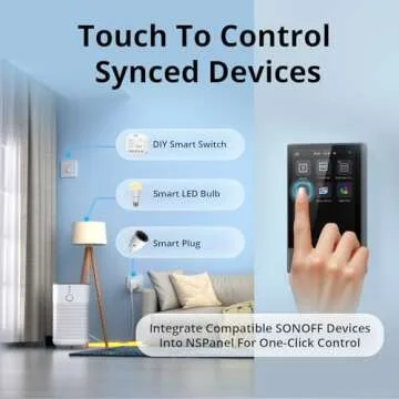 SONOFF Smart Switch, 2-Switch Panel Home Control, WiFi Smart Scene Wall Switch with Touchscreen, Smart Temperature Function, Lights Control, Compatible with Alexa and Google Home, NSPanel,Black