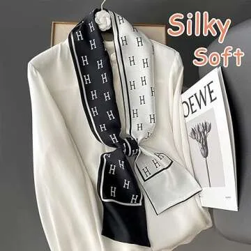 Dailyacc Hair Scarf for Women Fashion Silky Satin Headscarf Wrap Breathable Lightweight Neck Scarves...