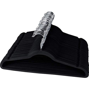 Utopia Velvet Hangers 150 Pack Non-Slip Black Hangers