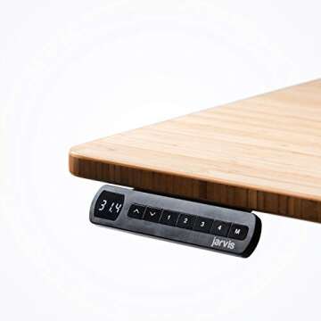 Fully Jarvis Standing Desk Bamboo Top - Electric Adjustable Height Sit Stand Desk - 3-Stage Extended Range Frame with Memory Preset Handset Controller by Fully (White, 60 x 24)