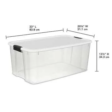 Sterilite 4-Pack Ultra Latching Box: Large Clear Storage Bins with Lids
