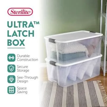 Sterilite Ultra Latching Storage Bins - 4 Pack with Lids