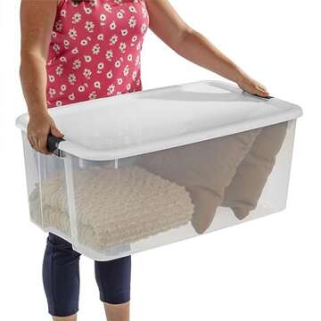 Sterilite 4-Pack Ultra Latching Box, Large Storage Bins w/ Lids, Clear Plastic, 116 Quart