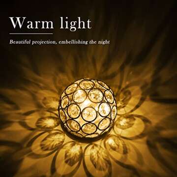 Zipdiz Crystal Ball - Crystal Led Light - Christmas Table Decor - Gold Orbs Decorative Balls - Lighted Christmas Ball - Led Light Christmas Decoration Indoor Use (5" Gold, Warm White)