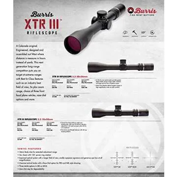 Burris, XTR III Riflescope, 5.5-30x56mm, 34mm Tube, SCR MOA Reticle, Matte Black (201211)