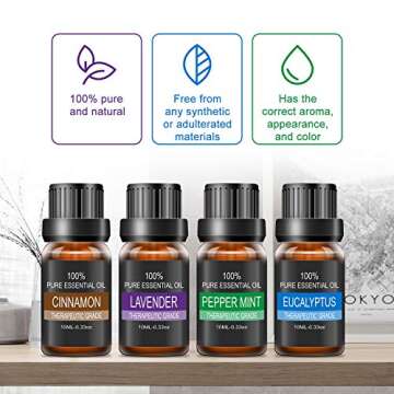 MADETEC 10ML Diffuser Oils Essential Oils Cinnamon 100% Pure and Natural Oils for Aromatherapy Diffuser Humidifiers