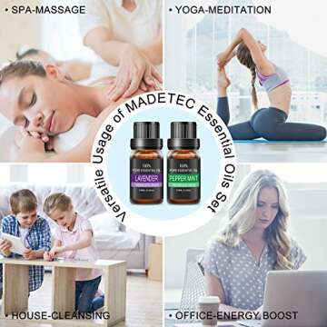 MADETEC 10ML Diffuser Oils Essential Oils Cinnamon 100% Pure and Natural Oils for Aromatherapy Diffuser Humidifiers