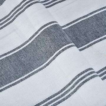 GLAMBURG Peshtemal Turkish Beach Towel Cotton Oversized 36x71 Set of 6 for Adults, Soft Durable Absorbent Extra Large Hammam Bath Sheet - Navy Blue