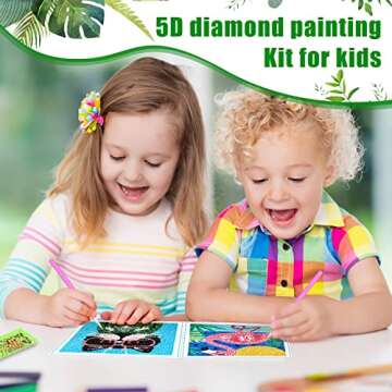 Charniol 8 Pieces Diamond Art Kit for Kids Crafts for Kids DIY Animal 5D Diamond Painting Kits for Kids Ages 8-12 Gem Art by Number Dots Kits for Boys & Girls for Birthday Gifts, 6X6 inch