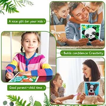 Charniol 8 Pieces Diamond Art Kit for Kids Crafts for Kids DIY Animal 5D Diamond Painting Kits for Kids Ages 8-12 Gem Art by Number Dots Kits for Boys & Girls for Birthday Gifts, 6X6 inch