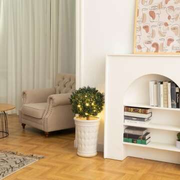 2FT Artificial Boxwood Topiary Balls with Lights